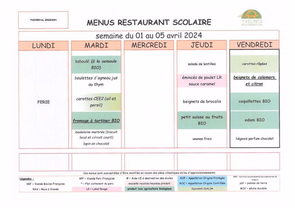 menus 20240401